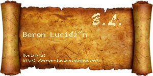 Beron Lucián névjegykártya